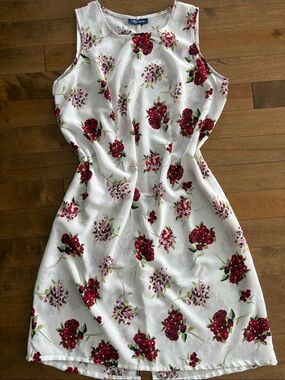 Vintage White Floral Sleeveless Fit & Flare Dress